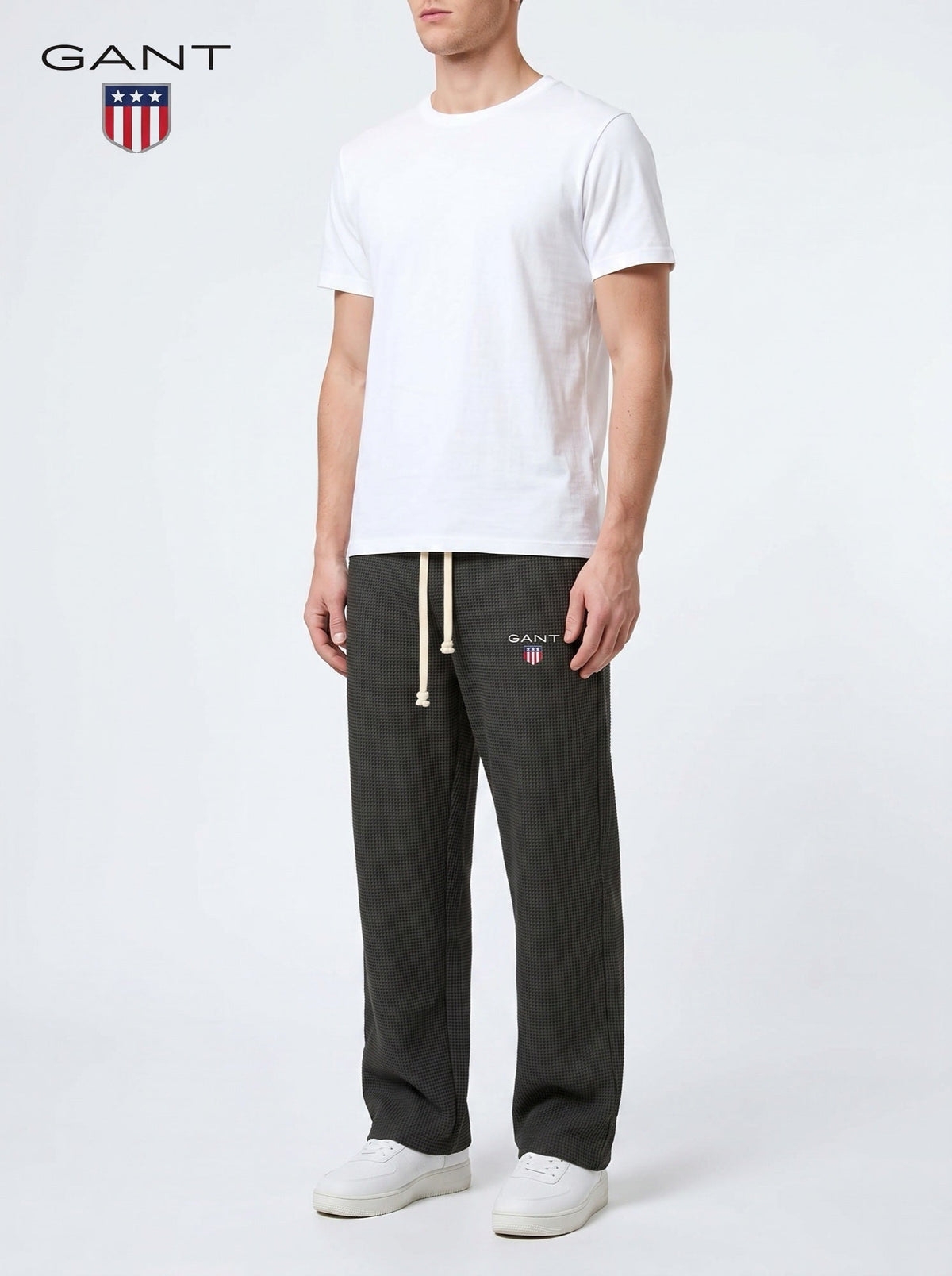 GANT® Premium -collegehousut — Harmaa — viistosti