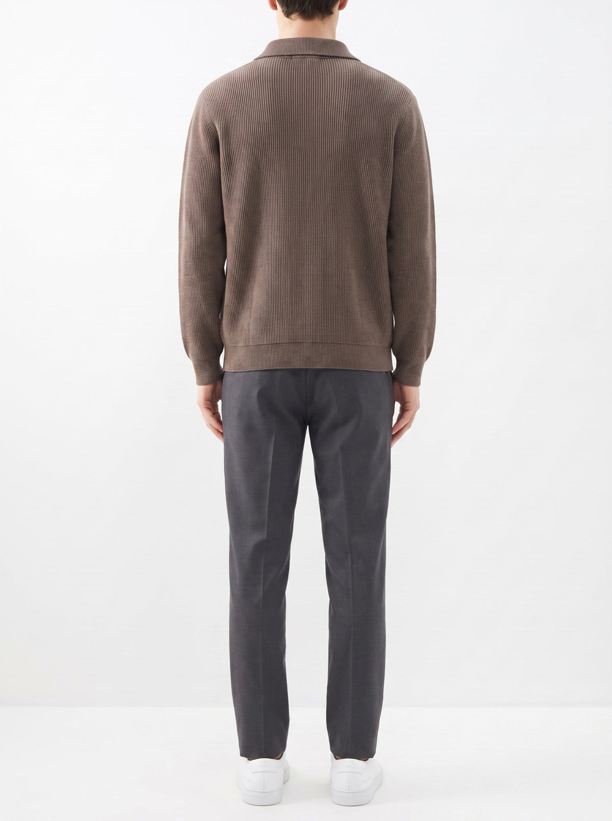 Langston hupullinen neulepusero — Ruskea — takaa