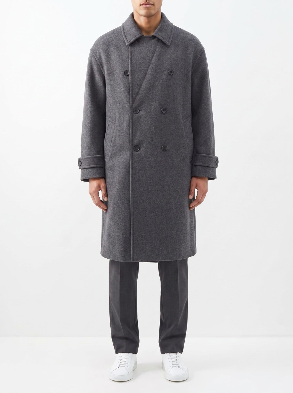 The Classic Reversible Wool Overcoat -villakangastakki — Tummanharmaa